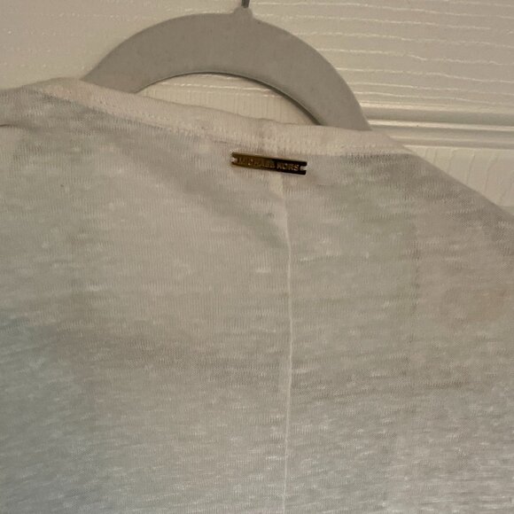 Michael Kors Linen-Blend Coverup Cardigan in white - Picture 7 of 8